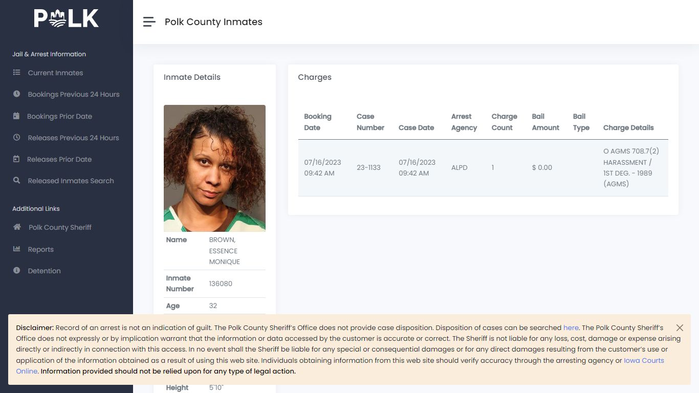 Inmate Details - Polk Inmates
